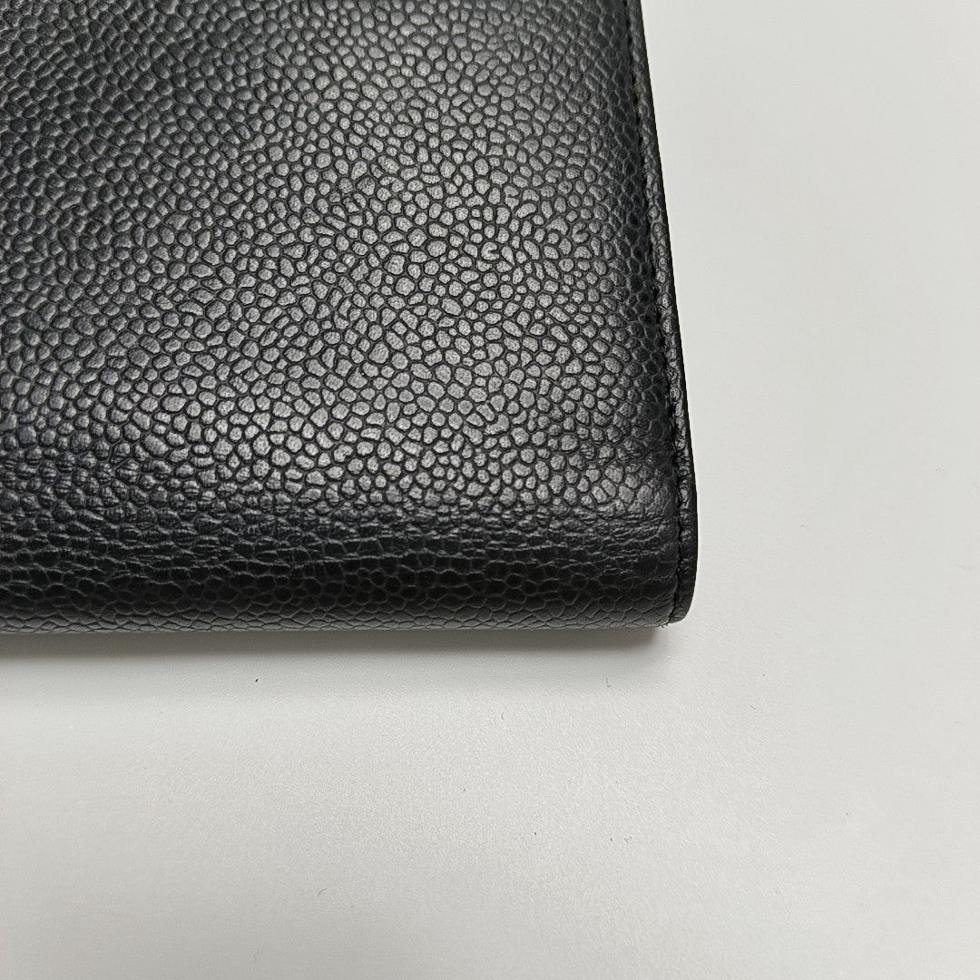Grained Calfskin Wallet Black