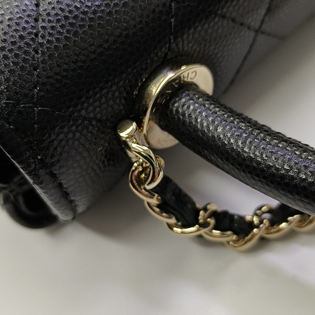 COCO HANDLE Grained Calfskin Black