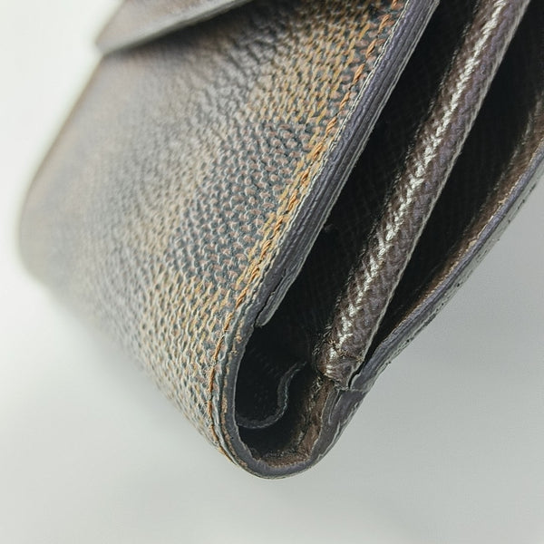 ELISE Damier Ebene Coated Canvas Brown Wallet
