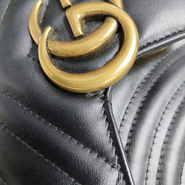 GG Marmont Small Quilted Calfskin Black
