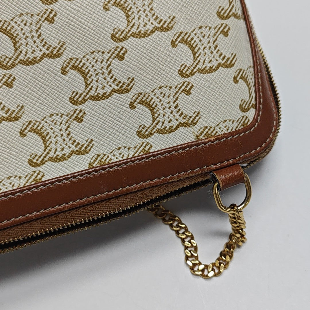 Coated Canvas Shoulder Bag White