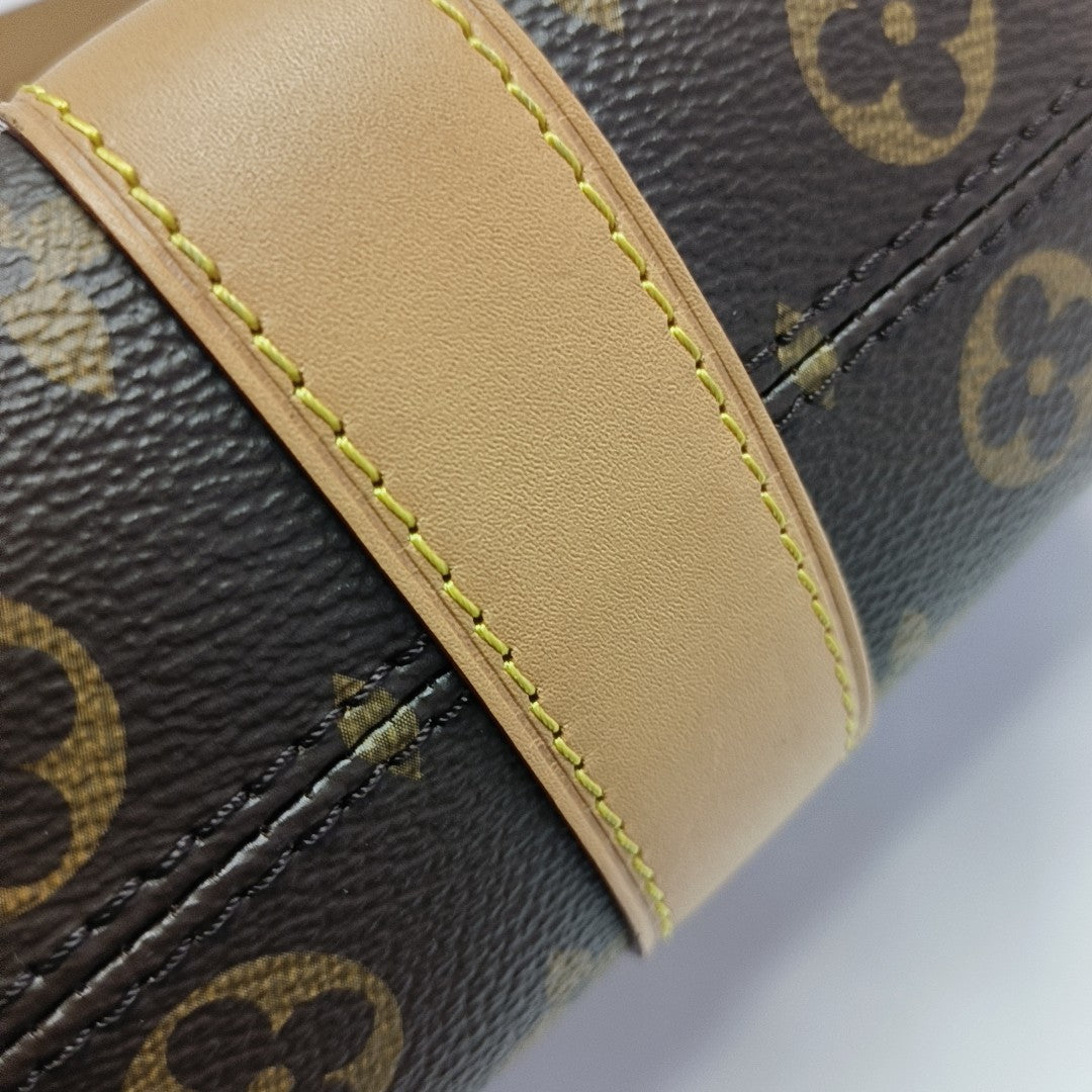 Pochette Mia Monogram Coated Canvas Brown