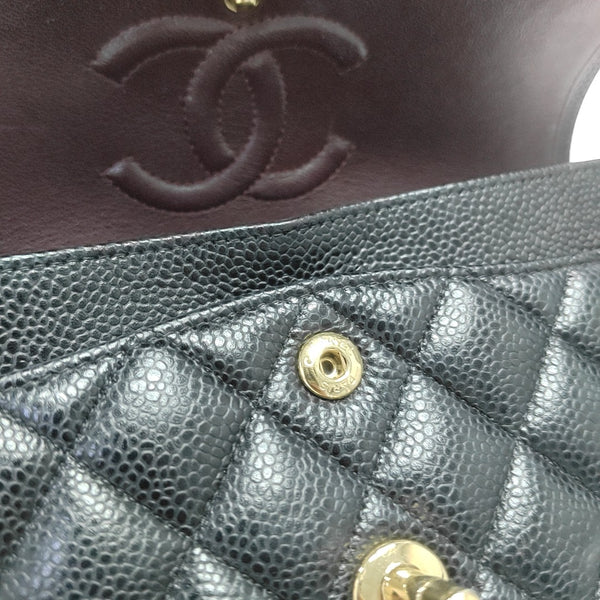 CLASSIC FLAP Small Quilted Grained Calfskin Black