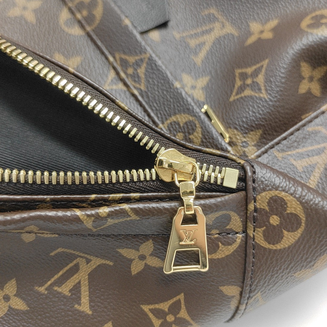 Monogram Coated Canvas Backpack Brown