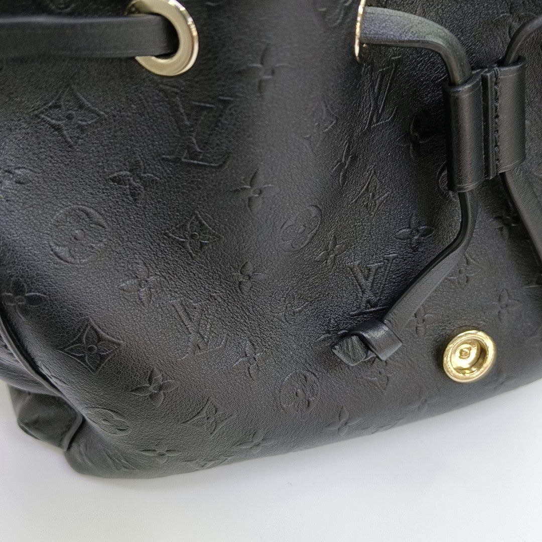Monogram Calfskin Shoulder Bag Black
