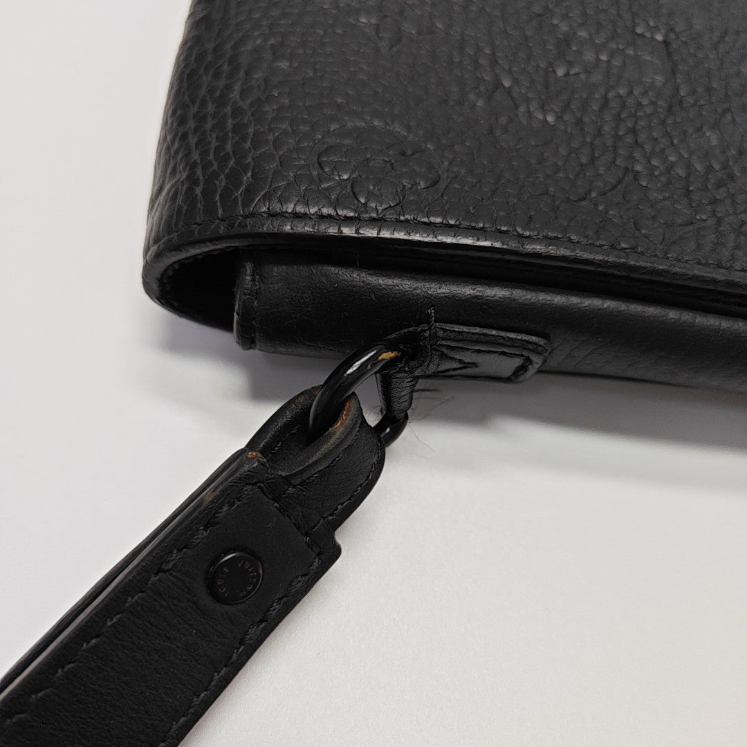 S LOCK Monogram Calfskin Black