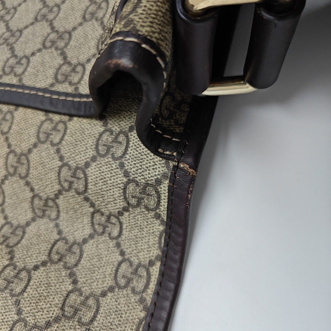 Monogram Coated Canvas Crossbody Bag Beige