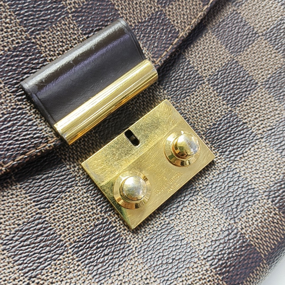CROISETTE Damier Ebene Coated Canvas Brown