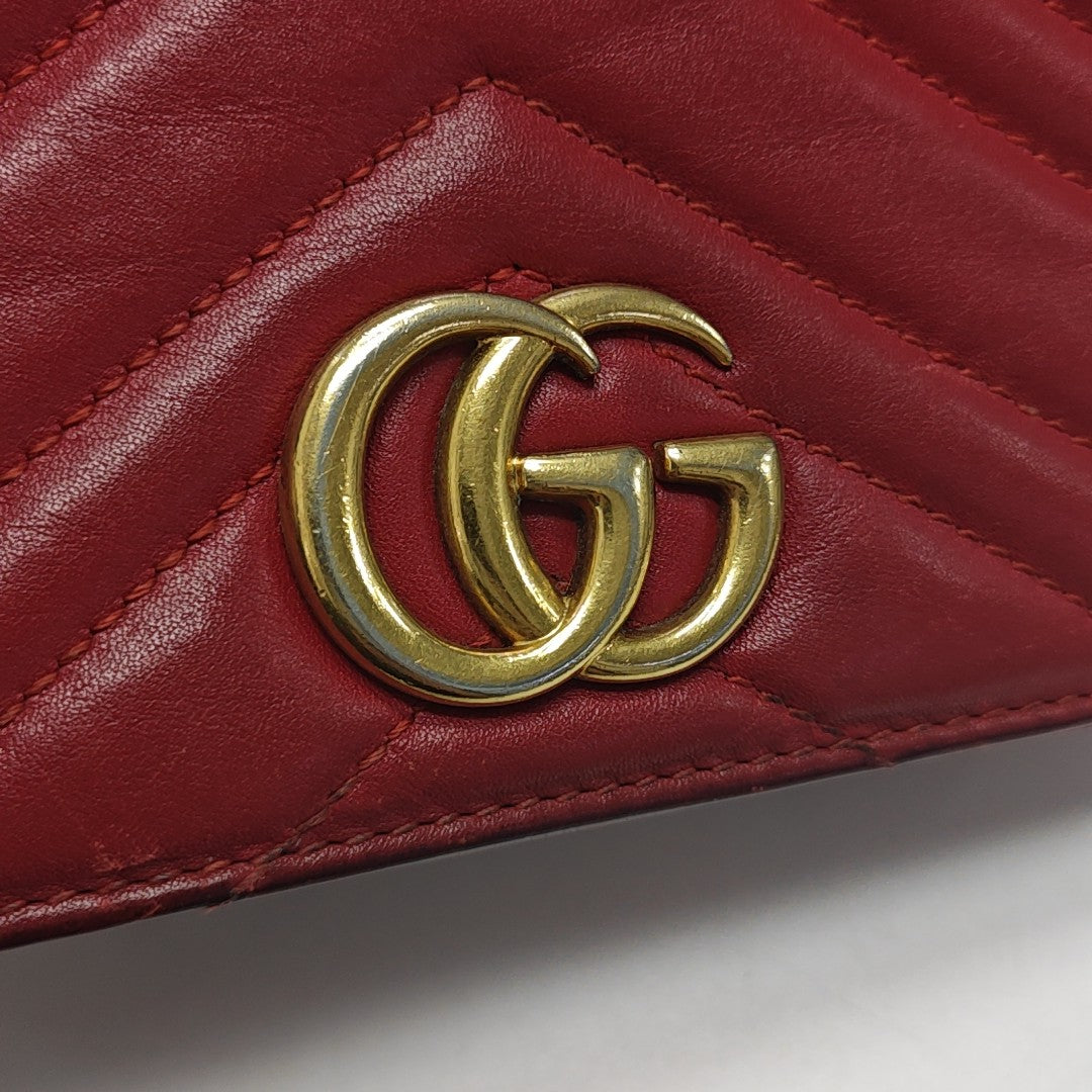 GG Marmont Super Mini Quilted Calfskin Red