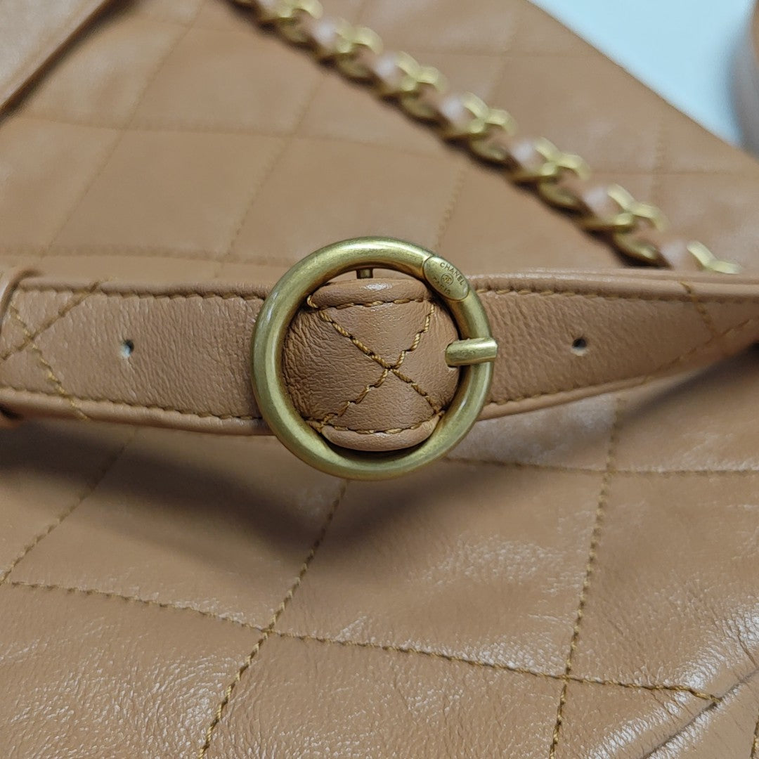 Suppletwins Small Quilted Calfskin Brown