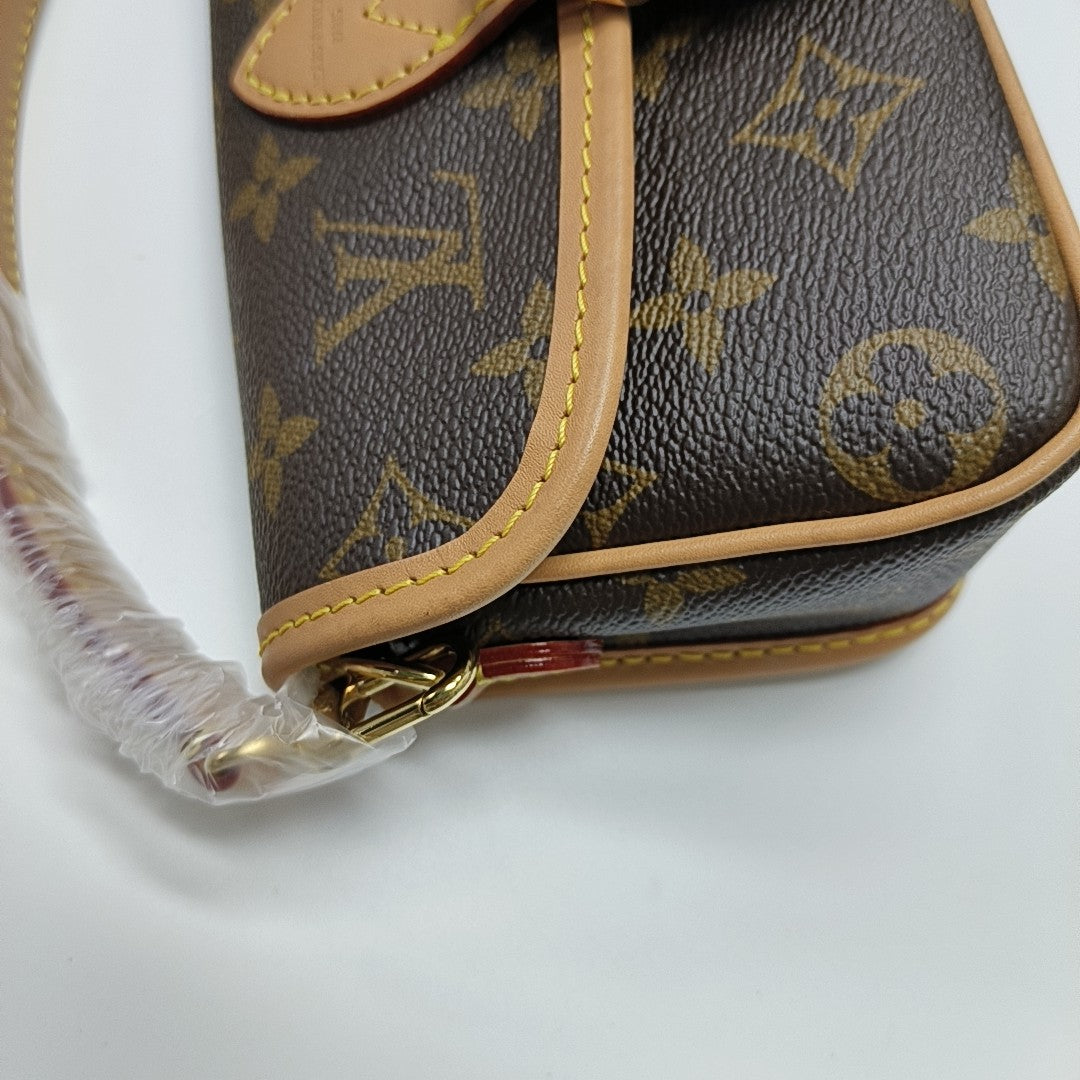DIANE Nano Monogram Coated Canvas Brown