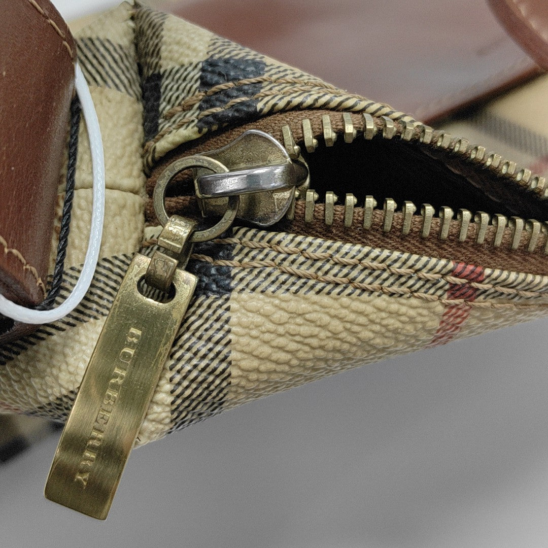 Coated Canvas Shoulder Bag Brown
