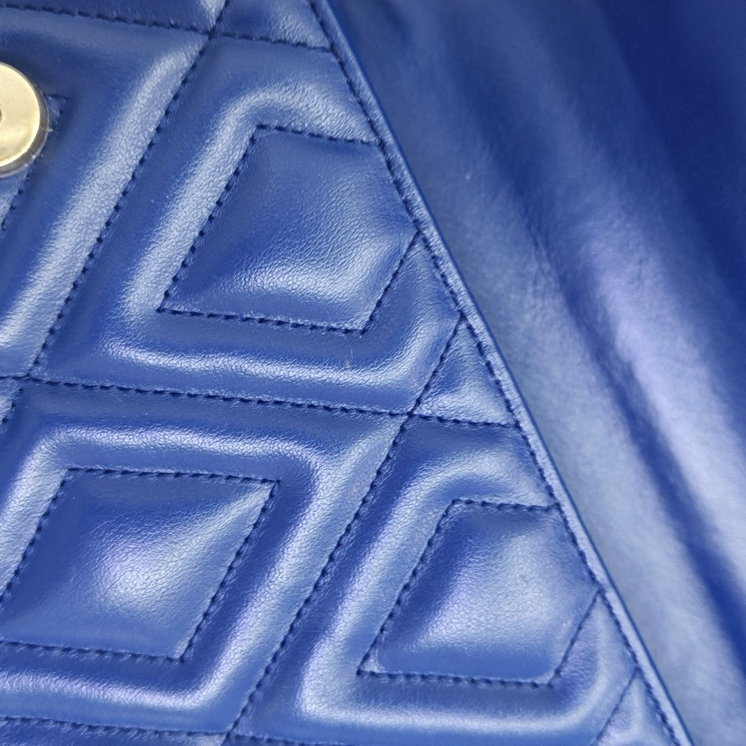 Quilted Calfskin Shoulder Bag Blue