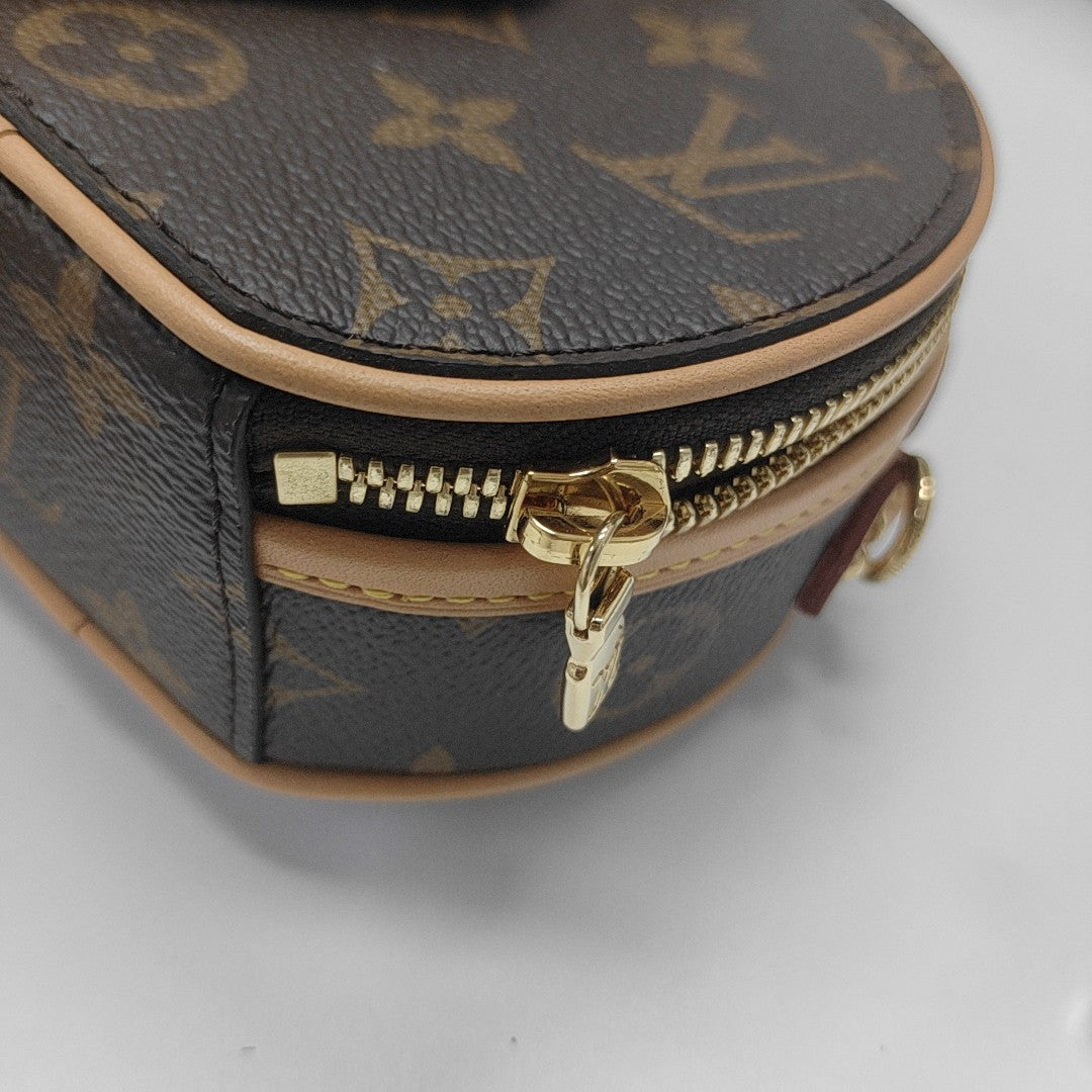 BOITE CHAPEAU Mini Monogram Coated Canvas Brown