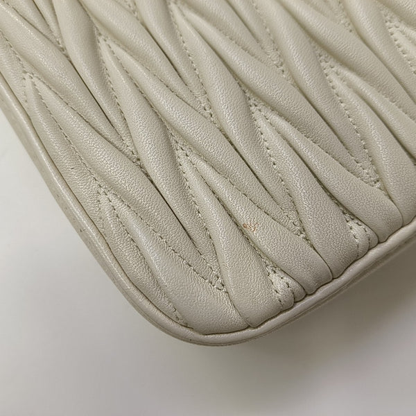 Matelassé Small Quilted Lambskin White