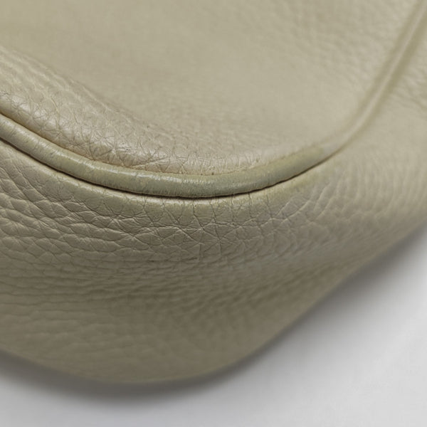 Leather Shoulder Bag White