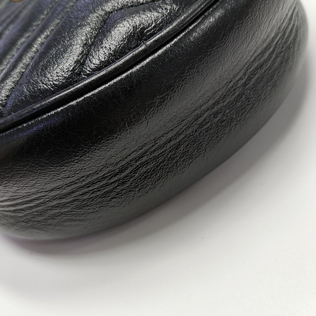 GG Marmont Mini Quilted Calfskin Black