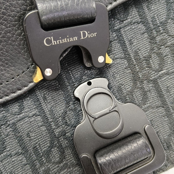 Saddle Mini Oblique Calfskin Black