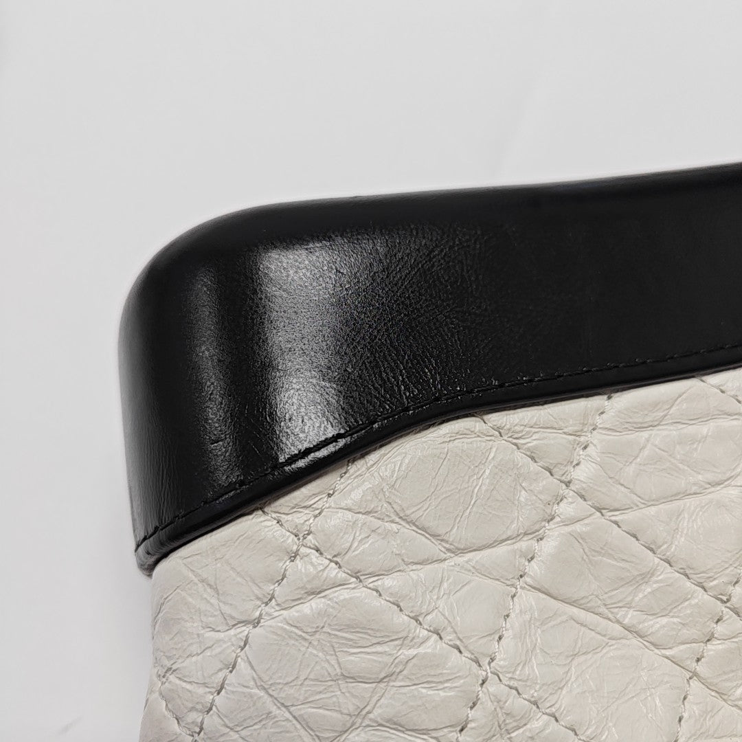 GABRIELLE Small Quilted Calfskin White