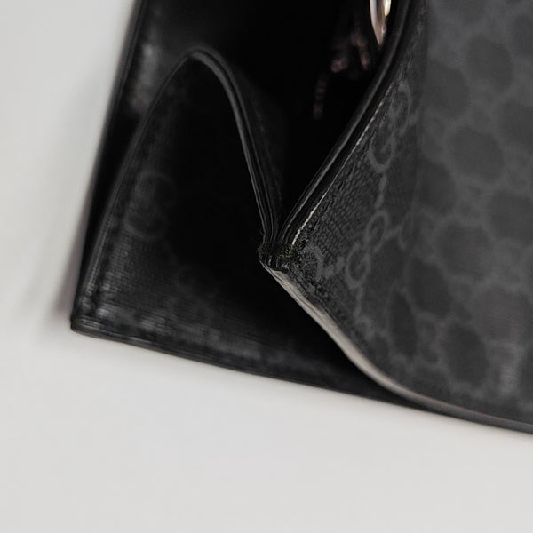 Monogram Coated Canvas Tote Bag Black