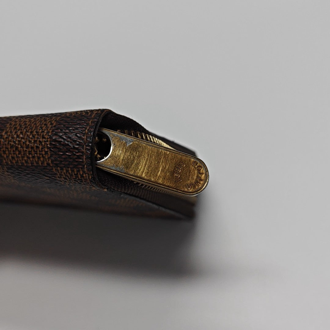 ZIPPY Damier Ebene Coated Canvas Brown Wallet
