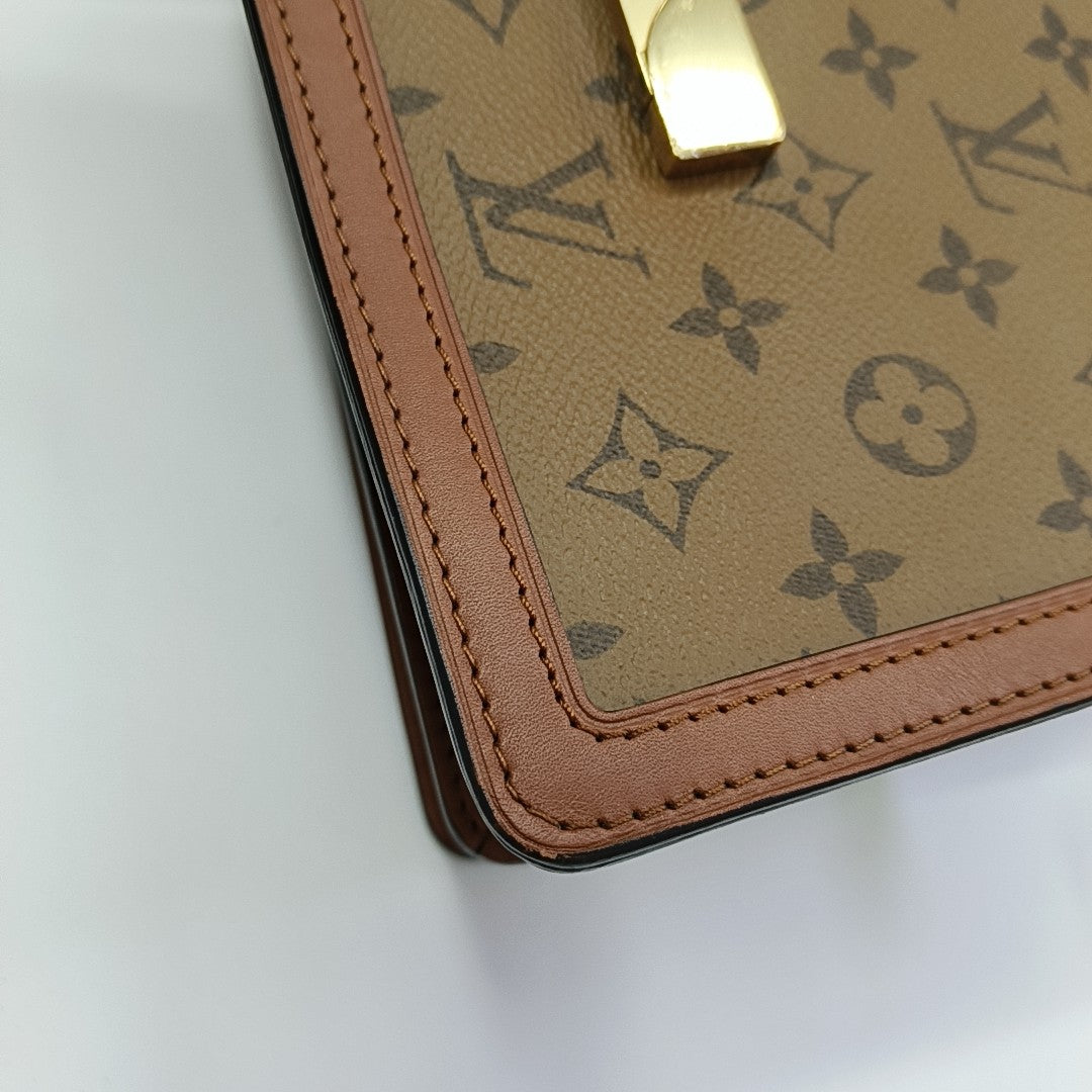 DAUPHINE MM Monogram Coated Canvas Brown