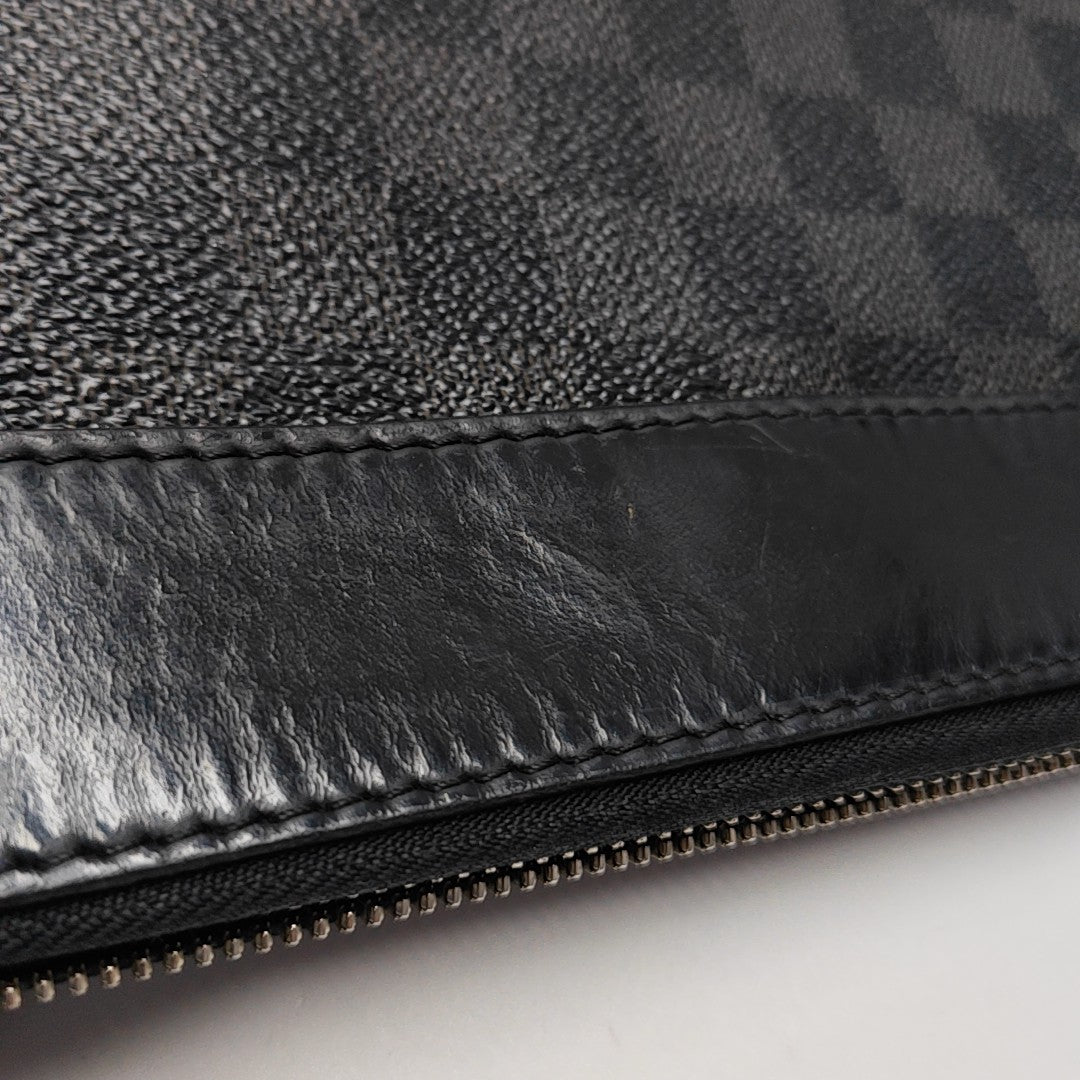 Damier Graphite Coated Canvas Crossbody Bag Gray