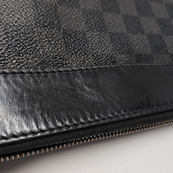 Damier Graphite Coated Canvas Crossbody Bag Gray