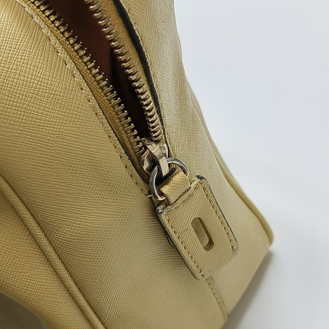 Saffiano Calfskin Top Handle Bag Yellow