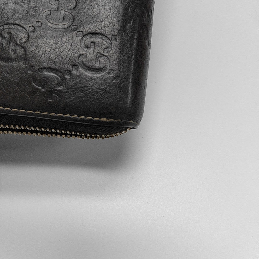 Ligne Shima Monogram Calfskin Brown Wallet
