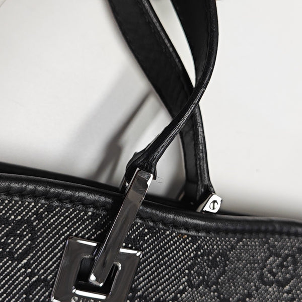 Monogram Canvas Tote Bag Black