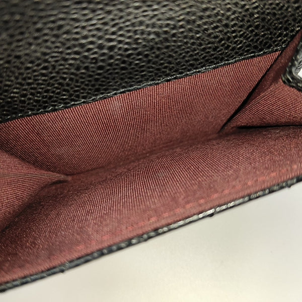 Quilted Grained Calfskin Wallet Black