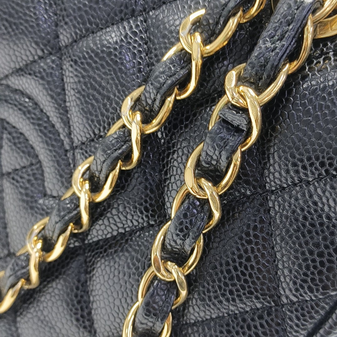 CHANEL PETITE Quilted Grained Calfskin Black