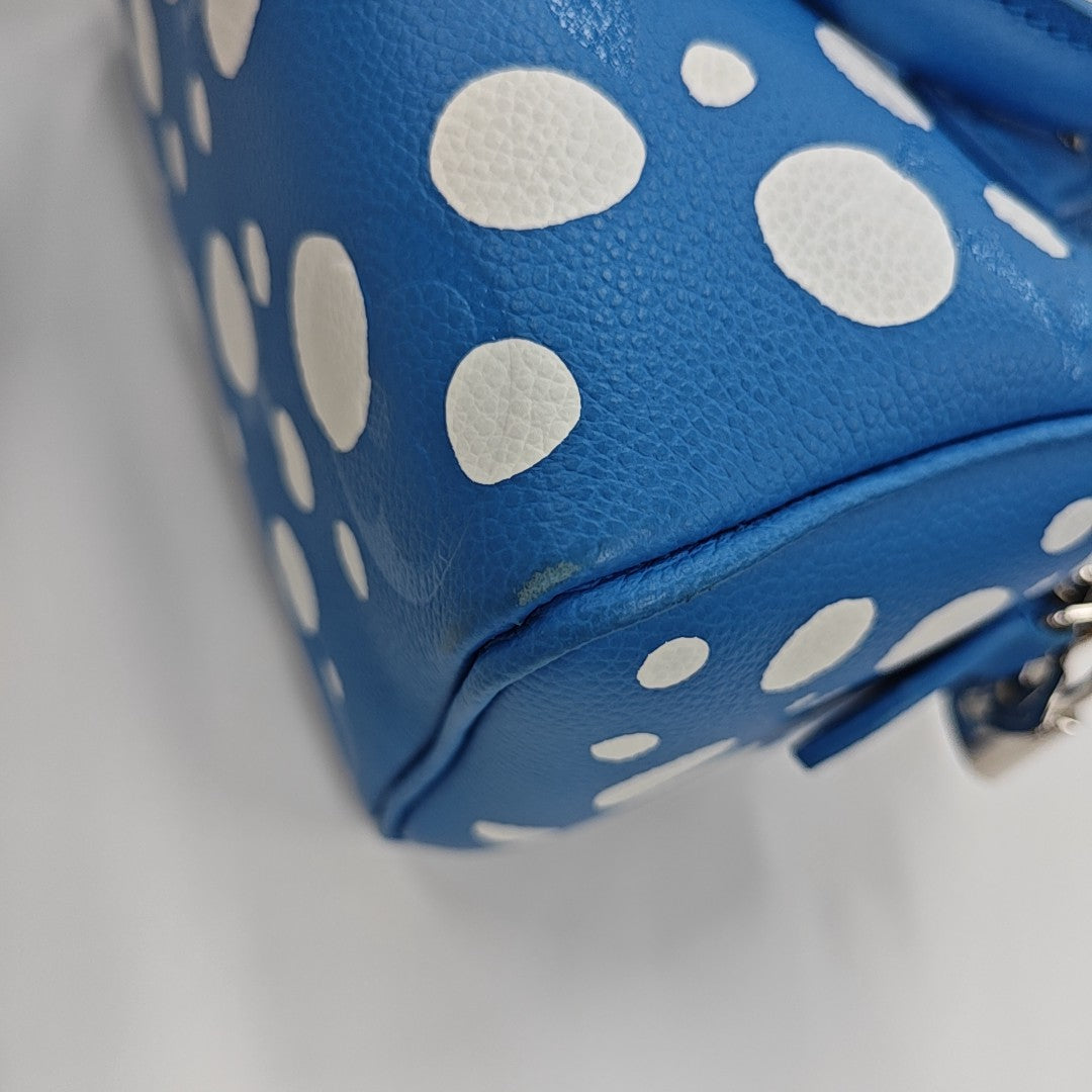 Monogram Calfskin Shoulder Bag Blue