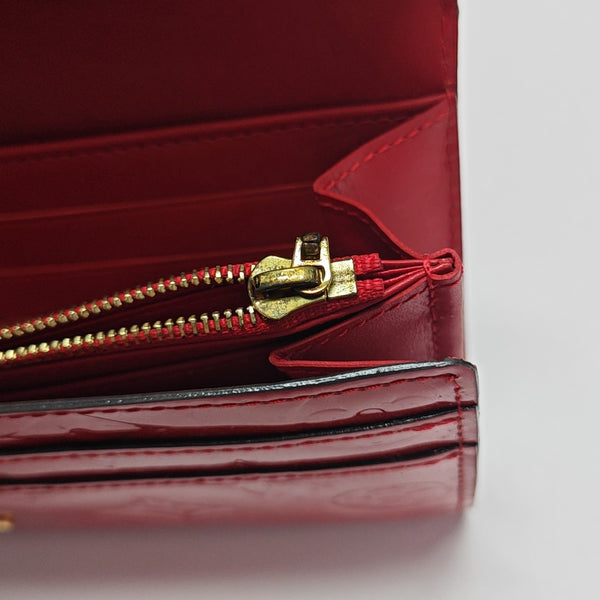 SARAH Monogram Patent Leather Red Wallet