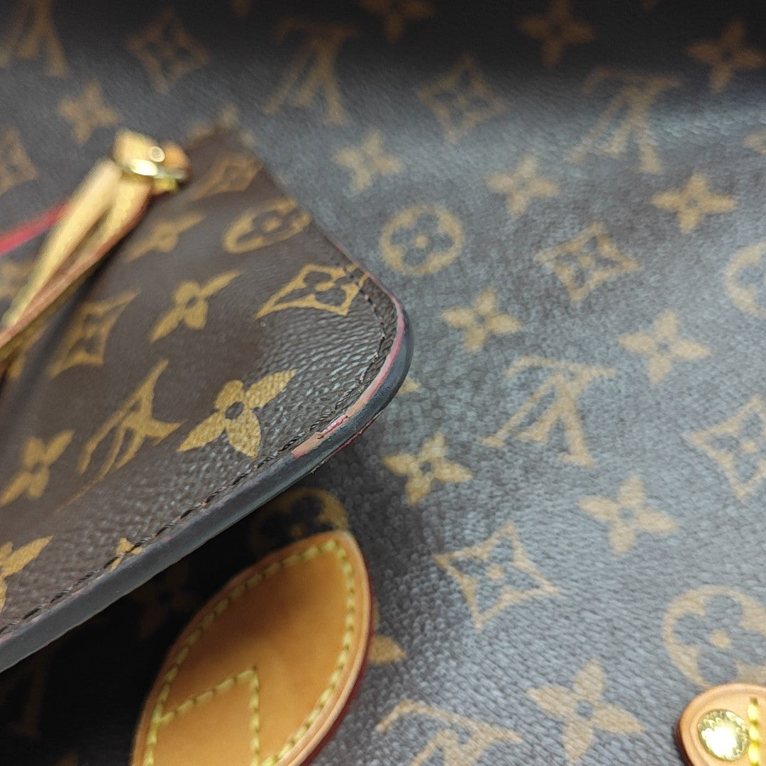 NEVERFULL MM Monogram Coated Canvas Brown