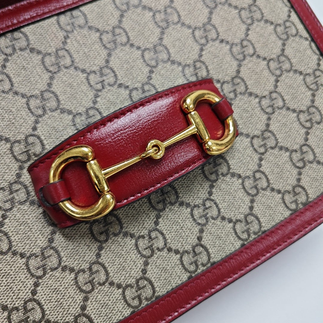 Horsebit 1955 Small Monogram Coated Canvas Beige