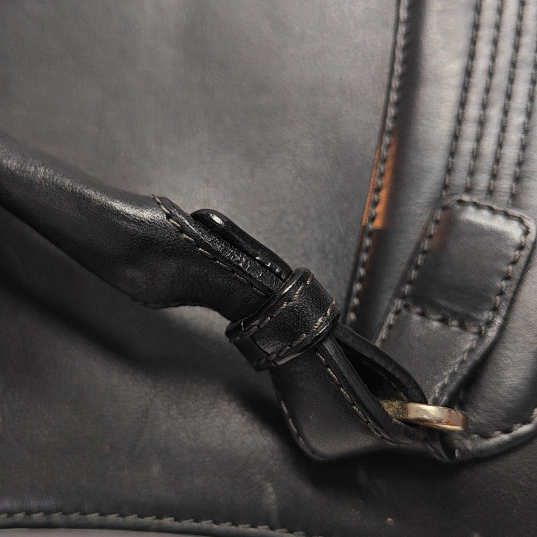 Calfskin Top Handle Bag Black