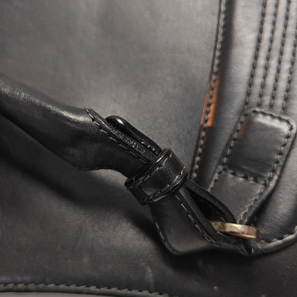 Calfskin Top Handle Bag Black