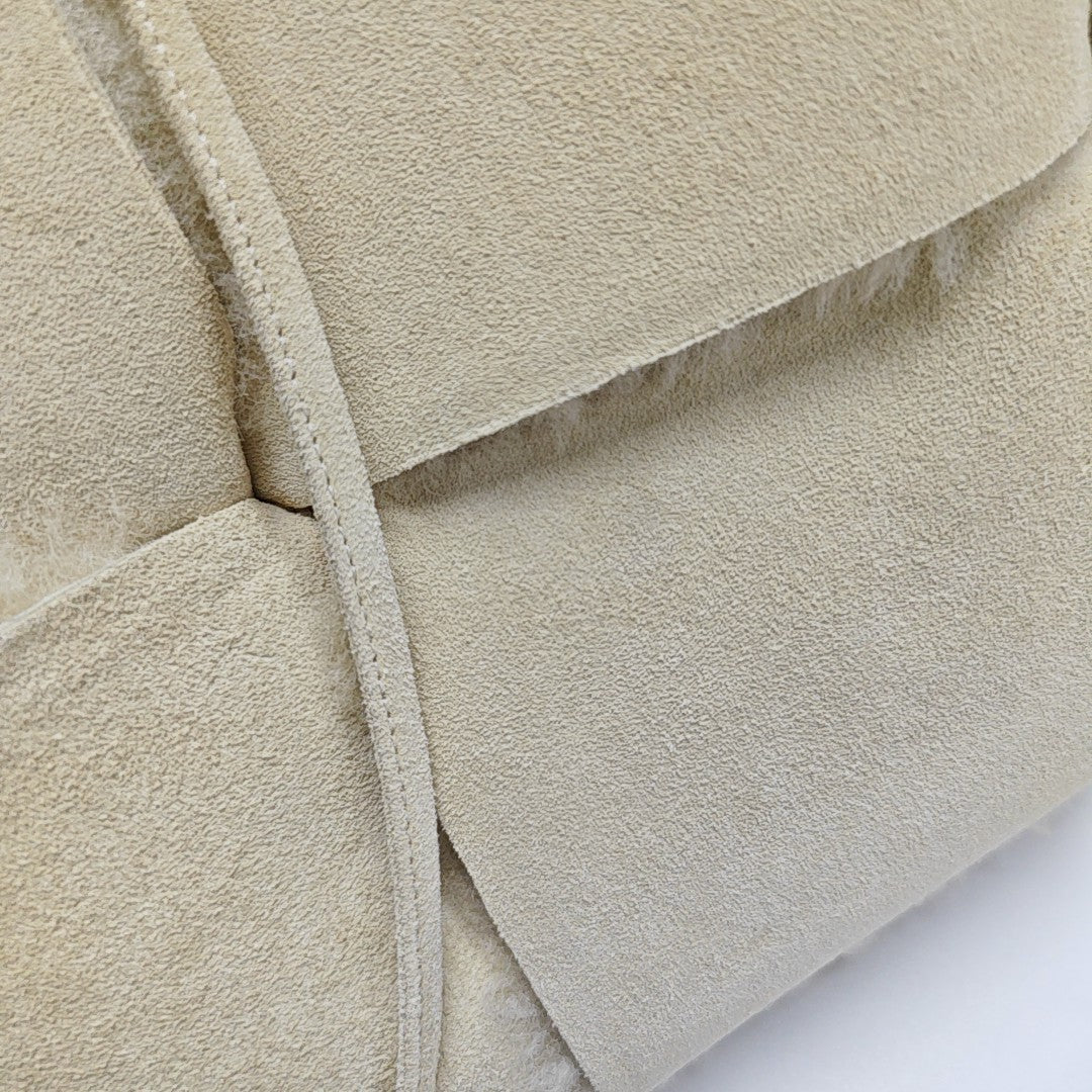 Authenticated pre-owned  Arco Small Suede Beige - Top Handle Bag at Looply