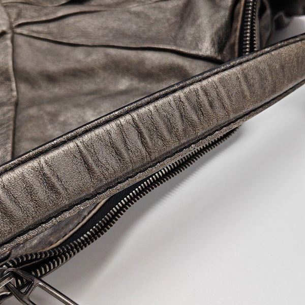 Calfskin Top Handle Bag Gray