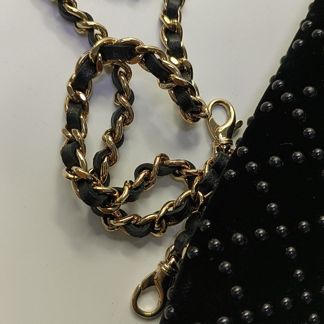 Quilted Velvet Black
