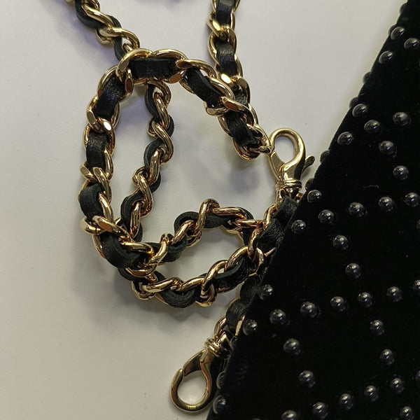 Quilted Velvet Black