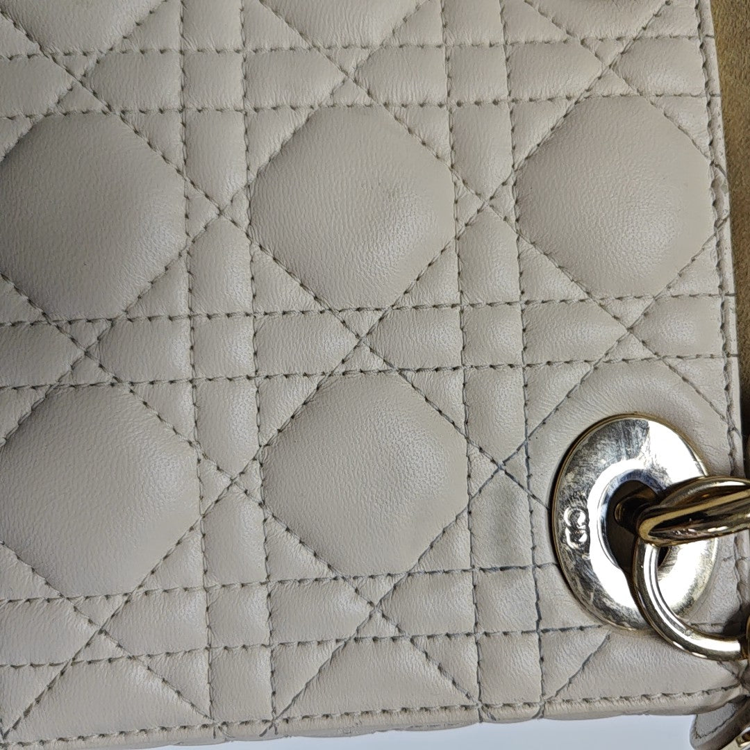 Lady Dior Mini Cannage Lambskin White