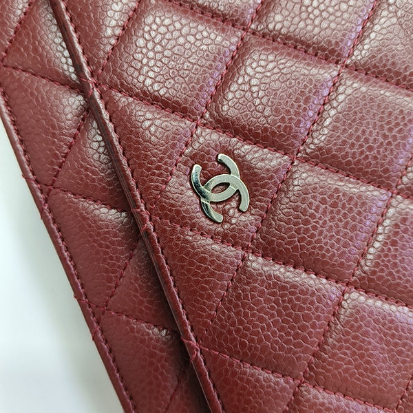 WOC Quilted Grained Calfskin Red