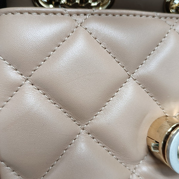 Interlocking G Mini Quilted Calfskin Brown