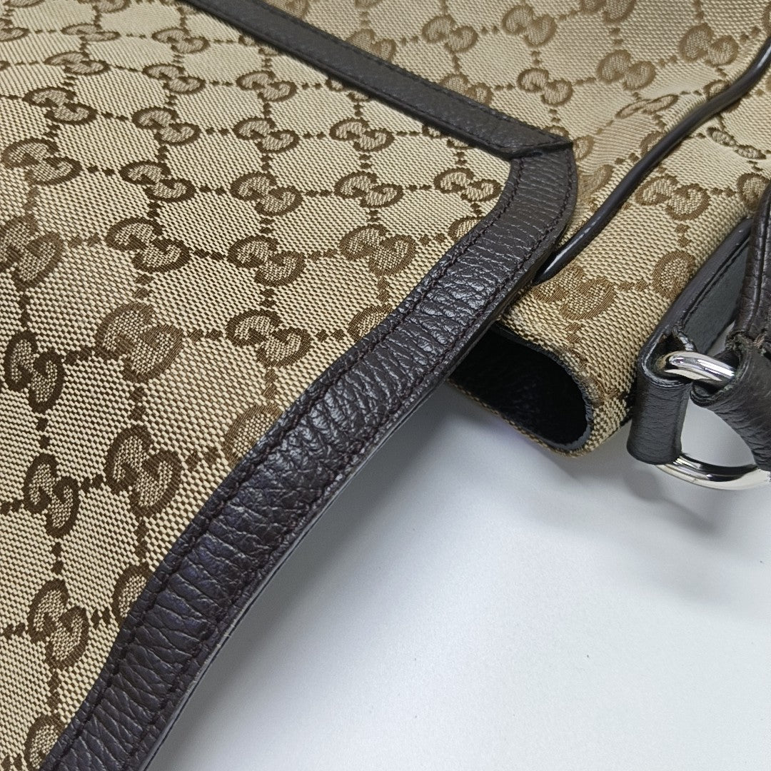 Monogram Fabric Shoulder Bag Beige