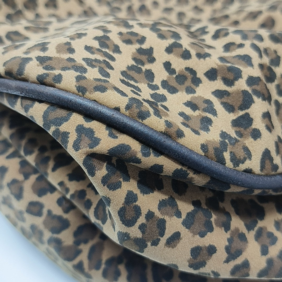 Fabric Top Handle Bag Brown