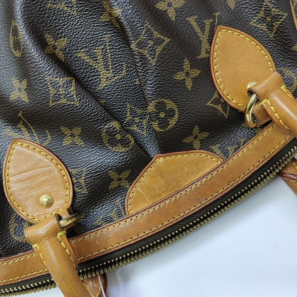 Monogram Coated Canvas Top Handle Bag Brown