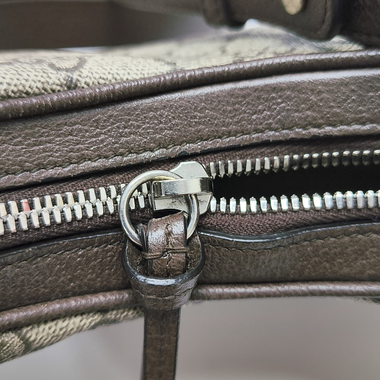 Monogram Coated Canvas Shoulder Bag Beige